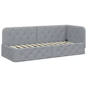 Vidaxl Kotna postelja Svetlo siva 80 x 200 cm blago