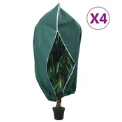 Vidaxl Koprena za rastline iz flisa z zadrgo 4 kosi 70 g/m2 1,2x1,8 m
