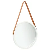 vidaXL vidaXL Stensko ogledalo s pasom 40 cm belo, (20798306)