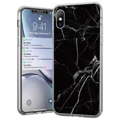 WOZINSKY Ovitek Marble za Xiaomi Redmi 9A črne barve