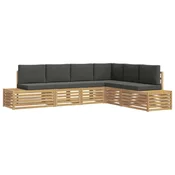 Set vanjskih sofa s jastukom 6 Komad Bijela i antracit
