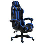 vidaXL Igraca stolica od umjetne kože s osloncem za noge crno-plava