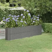 Povišena vrtna gredica od pocincanog celika 260 x 40 x 68 cm sivi