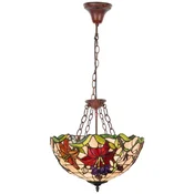 Casa Padrino luxury Tiffany hanging lamp multicolored/brown A� 40 x H. 85 cm - Art Deco Tiffany pendant lamp - Living room hanging lamp - Decorative hanging lamp - Luxury Tiffany lights