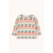 Tinycottons Otroška bombažna majica z dolgimi rokavi CHERRY PATTERN RIB BABY TEE