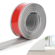 Nikcorp Samolepilna PVC soklová lišta Elastična siva 10 cm x 10 m, zaščita stikov stena in tla brez vrtanja, vodoodporna proti vlagi, za ploščice, panele, les, marmor, steklo