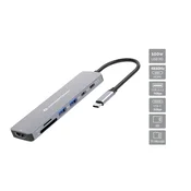 NON 492640 USB 3.2 Gen 1 Docking Station, 4K60Hz HDMI, 2x USB-A, USB-C, SD/TF, 100W PD
