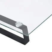 vidaXL Stalak za monitor crni 40x35x8 cm kaljeno staklo i metal
