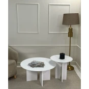 Hanah Home Set klub stolova Leo, 2 komada, Prljavo beli