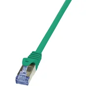LOGILINK LogiLink CQ3075S RJ45 omrežni kabel\, Patch kabel CAT 6a S/FTP 5.00 m zelena ognjevaren\, z zaščitnim zapornim zatičem 1 kos, (20418490)