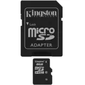 KINGSTON spominska microSDHC kartica 8GB Class4 (SDC4/8GB)
