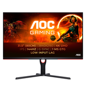 AOC G3 U32G3X/BK LED display 80 cm (31.5) 3840 x 2160 pikseli 4K Ultra HD Crno, Crveno