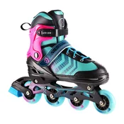 Northix Inline i hokejske klizaljke, 4 u 1, crno-ljubicaste, velicina M