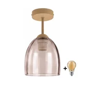 BRILAGI - LED pritrjen lestenec R GLASS 1xE27/60W/230V premer 17cm bež/dimasto bež