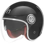 NOX PREMIUM Heritage otvorena motociklisticka kaciga crne boje - II. kvaliteta