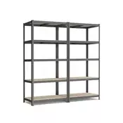 Songmics Shranjevalna polica 2-delni komplet 50x100x200 cm siva
