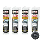 IsolBau Sanitarni silikon antracit Sanitär Silikon 4 x 300ml