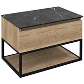 SKARA Vanity Unit 80x50x45cm, black matt/Oak Alabama - Rjava - 80x50x45 cm - Sapho - SKARA - 24 - Aluminij; MDF/laminat - 800 - 500 - 450 - 14