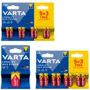 shumee Varta LL MAX komplet alkalnih baterijskih palčk AA 8x1, AAA 8x1, PP3 (9V) x1