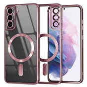 Ovitek Techsuit Luxury Crystal MagSafe za Samsung Galaxy S21 Plus - pink