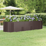 Povišena vrtna gredica od pocincanog celika 322x100x68 cm smedi