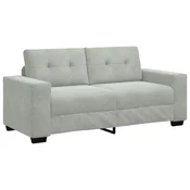 Vidaxl Dvosed svetlo siv 180x77x82 cm žamet