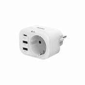 HAMA Adapter 4-smerna uticnica 1 USB-C 2k USB-A