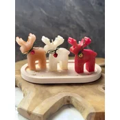 Aberto Design Set Božicnih sveca na tacni Christmas 3, 3 komada, Višebojni