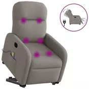 Vidaxl vidaXL Električni masažni stol z dvigalom in naslanjačem, taupe