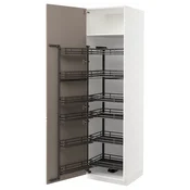 METOD Visoki element s izvlacnim fiokama, bela/Upplöv tamnobež, mat, 60x60x220 cm