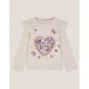 Monsoon Children Majica za devojcice Sparkle Heart, Boja slonovace