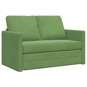 Krevet na razvlacenje Svijetlo zelena 204 x 122 x 60 cm Baršun