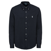POLO RALPH LAUREN Srajca FEATHERWEIGHT MESH-z dolgimi rokaviL-KNT, modra