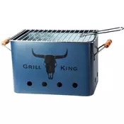 ProGarden Prenosni žar na oglje GRILL KING 43 x 20 cm modra KO-C83000120