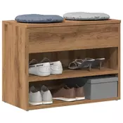 Vidaxl vidaXL Klop s prostorom za čevlje, umetniški hrast, 60x30x45 cm