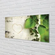 tulup.si Slika na akrilnem steklu Srce breza listi 120x60 cm 4 obešalnika