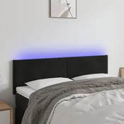 vidaXL vidaXL LED posteljno vzglavje črno 144x5x78/88 cm blago, (20933069)