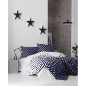 Lessentiel Maison Komplet posteljina Puanline, 200x220 cm, Tamnoplava-Bela