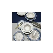 16-delni jedilni servis v modro-beli barvi, iz kakovostnega porcelana
