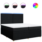 vidaXL vidaXL Box spring postelja z vzmetnico črn 200x200 cm blago, (21304903)