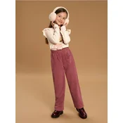 Sinsay - Pantalone od veštackog antilopa - burgundy