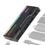 LINQ LinQ, USB vozlišče s SSD trdim diskom + 2 USB + TF/SD čitalnik kartic, Črna, (5000220134)