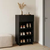 vidaXL Omara za čevlje 48 x 38 x 87,5 cm Konstruiran les Črna