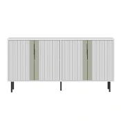 Omarica Kailua 2569 Bela, Srebrna, 75x150x36cm, Iverna plošča
