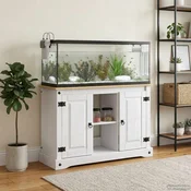 vidaXL Stojalo za akvarij Corona Bela in rjava 101,5 x 37 x 73 cm