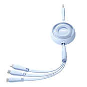 Joyroom Joyroom Colorful USB kabel 3v1 za USB-C/Lightning/Micro USB 3,5 A, 1 m (modra)