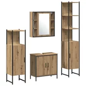 vidaXL Set za kopalnico 4 kosa Artisan hrast Inženirski les