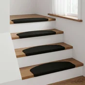 vidaXL Podloge za stopnice 15 kos 56 x 17 x 3 cm Črna Poliester