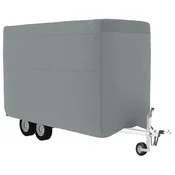 Vidaxl Pokrov za prikolico za konje siva 376x168x240cm netkana tkanina