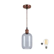 Brilagi - LED lestenec na kablu R GLASS 1xE27/60W/230V O 14 cm bakrena/dimno siva
